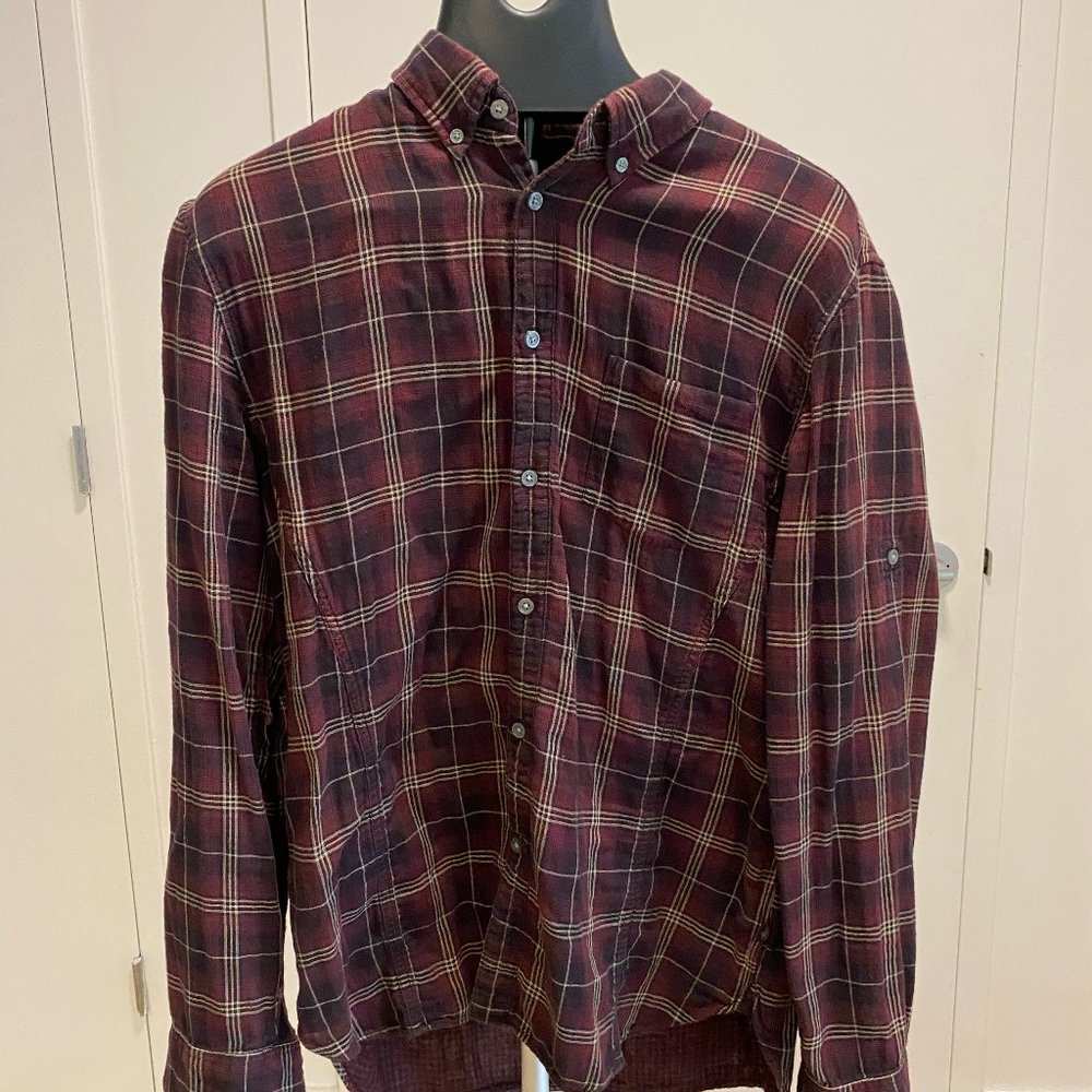 John Varvatos Red Plaid Buttondown